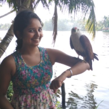 Making a new friend in the backwaters of Alleppey