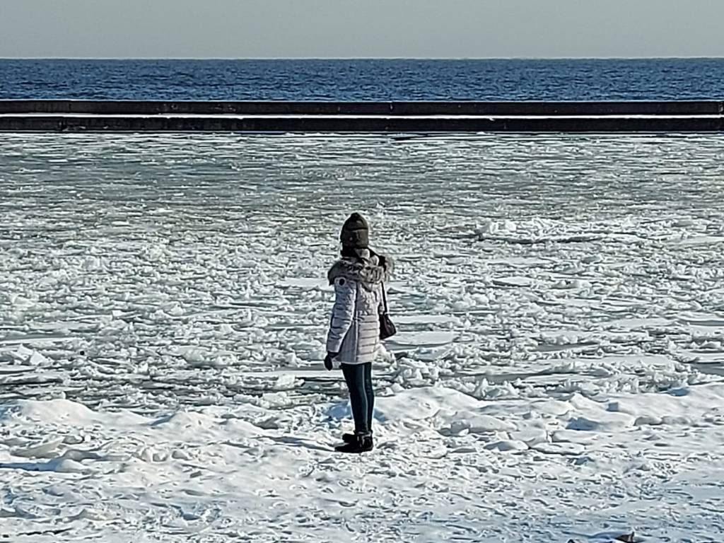 My first time at Lake Ontario - it was partially frozen 